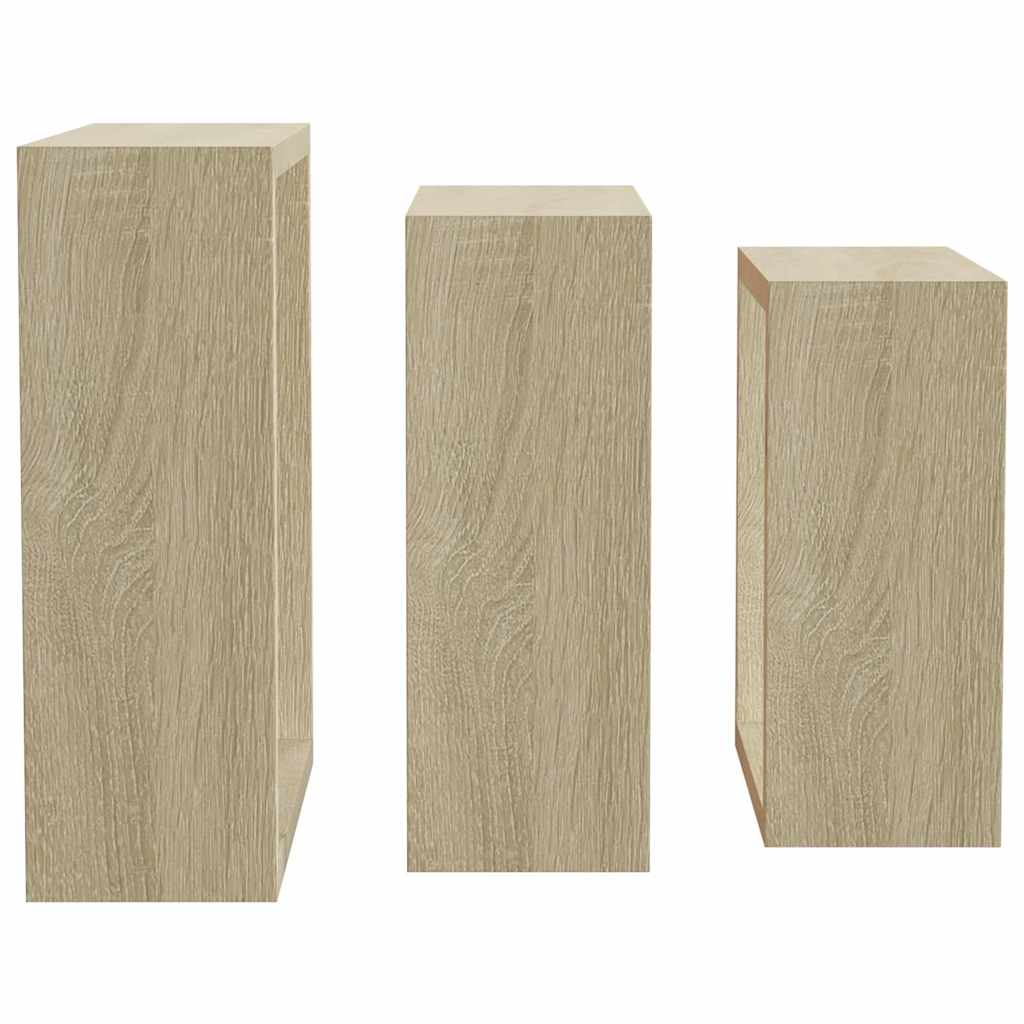 Prateleiras de parede forma de cubo 3pcs cm cor carvalho sonoma
