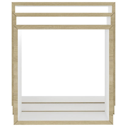 Prateleiras parede forma de cubo 3pcs cm branco/carvalho sonoma
