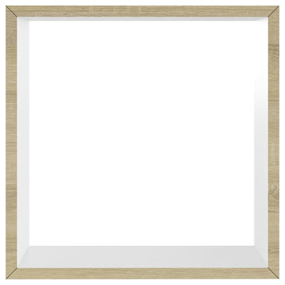 Prateleiras parede forma de cubo 3pcs cm branco/carvalho sonoma