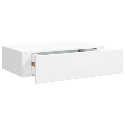 Prateleiras de parede com gavetas 2pcs MDF 40x23,5x10 cm branco