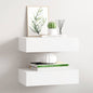 Prateleiras de parede com gavetas 2pcs MDF 40x23,5x10 cm branco