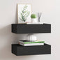 Prateleiras de parede com gavetas 2 pcs MDF 40x23,5x10 cm preto