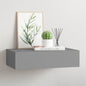 Prateleira de parede com gaveta MDF 40x23,5x10 cm cinzento