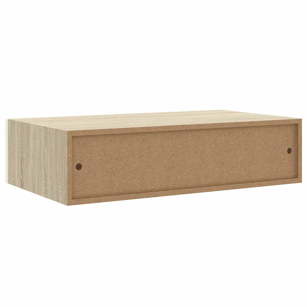 Prateleiras parede + gavetas 2pcs MDF 40x23,5x10cm carv./branco
