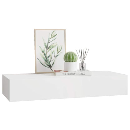 Prateleira de parede com gaveta MDF 60x23,5x10 cm branco