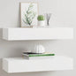 Prateleiras de parede com gavetas 2pcs MDF 60x23,5x10 cm branco