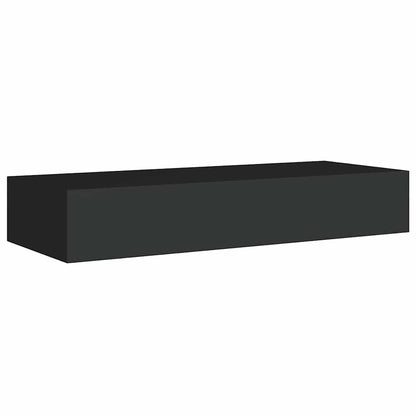 Prateleira de parede com gaveta MDF 60x23,5x10 cm preto