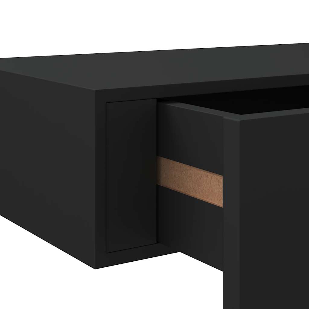 Prateleira de parede com gaveta MDF 60x23,5x10 cm preto
