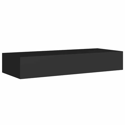 Prateleiras de parede c/ gavetas 2 pcs MDF 60x23,5x10 cm preto