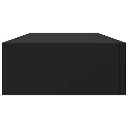 Prateleiras de parede c/ gavetas 2 pcs MDF 60x23,5x10 cm preto