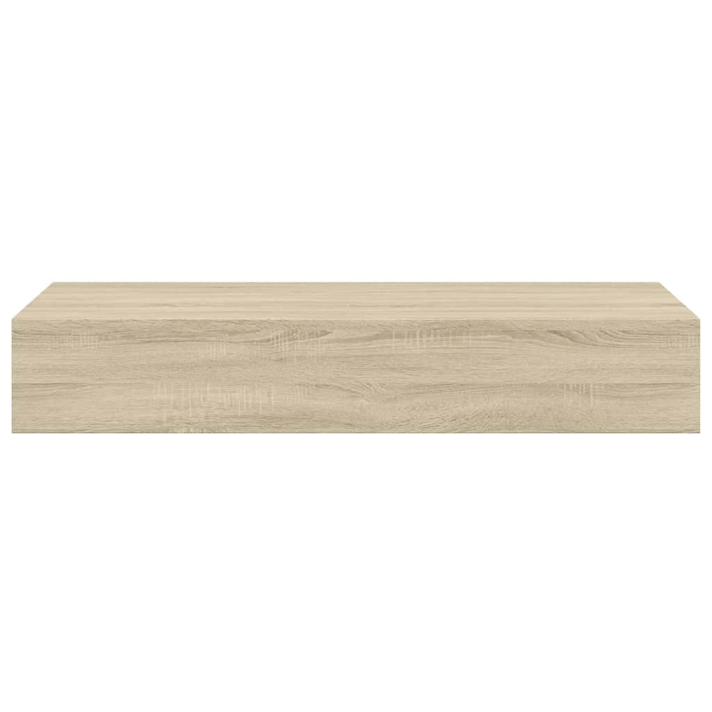 Prateleiras parede c/ gavetas 2 pcs MDF 60x23,5x10 cm carvalho