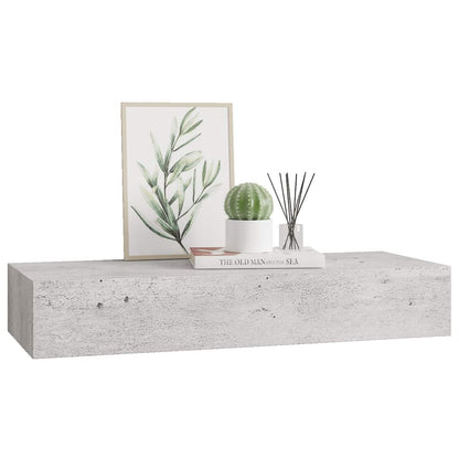 Prateleira parede c/ gaveta MDF 60x23,5x10 cm cinzento-cimento