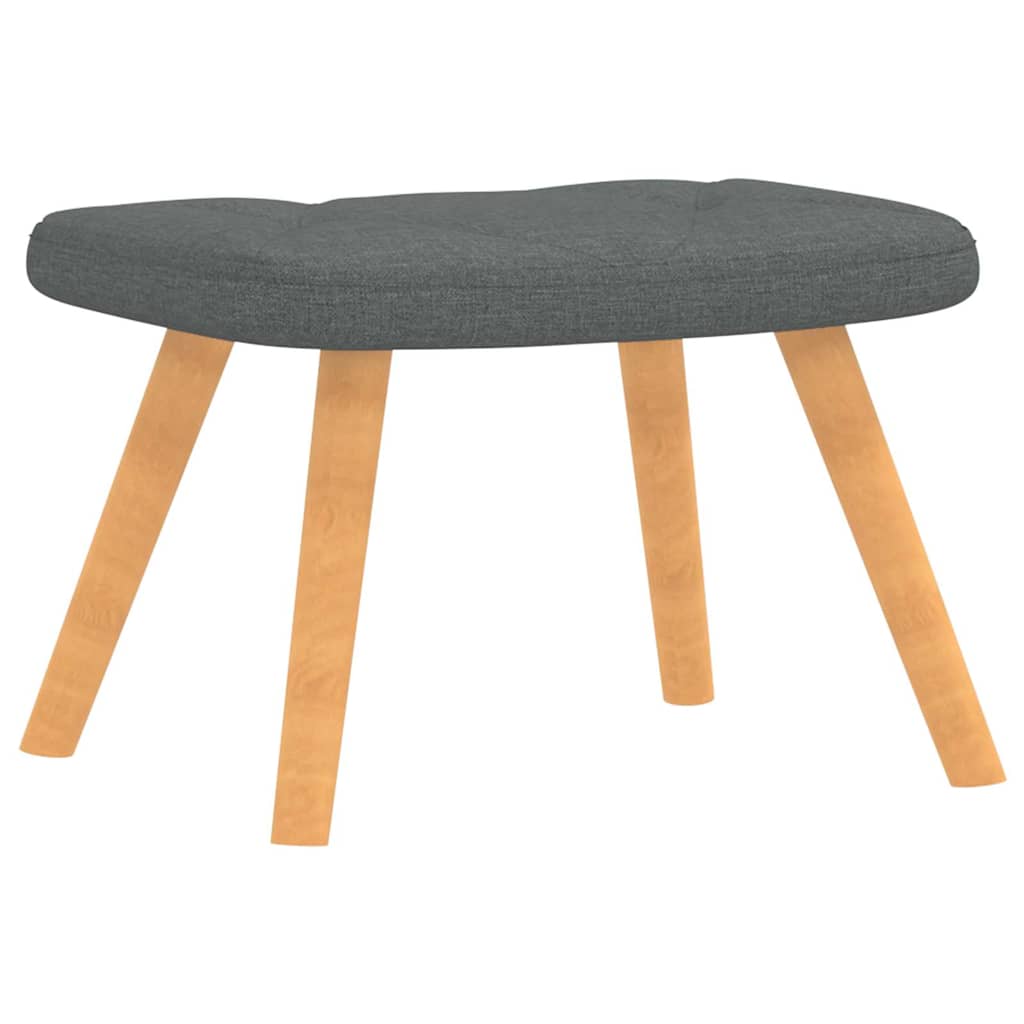 Cadeira de descanso com banco tecido cinzento-escuro