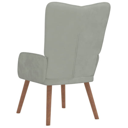 Cadeira de descanso veludo cinzento-claro