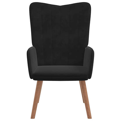 Cadeira de descanso com banco veludo preto