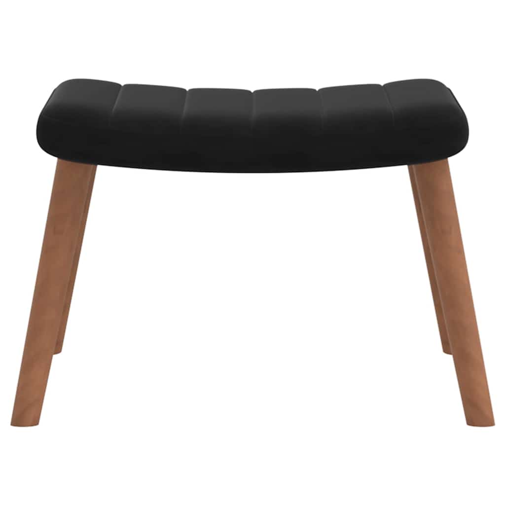 Cadeira de descanso com banco veludo preto