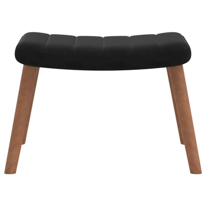 Cadeira de descanso com banco veludo preto