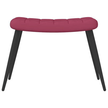 Cadeira de descanso com banco veludo vermelho tinto