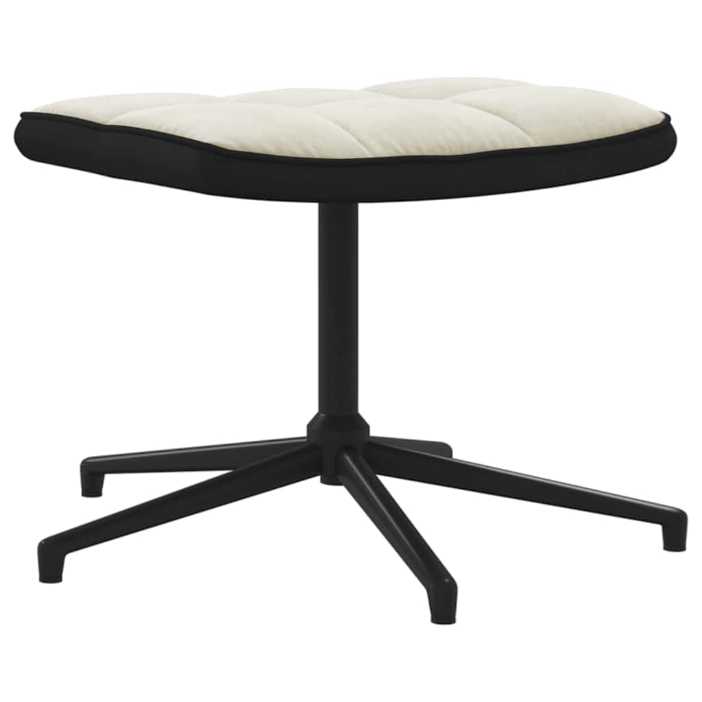 Cadeira de descanso com banco PVC e veludo branco nata