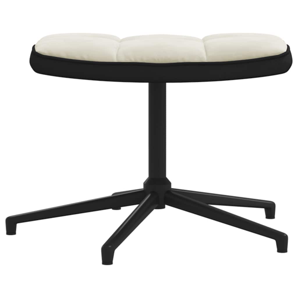 Cadeira de descanso com banco PVC e veludo branco nata