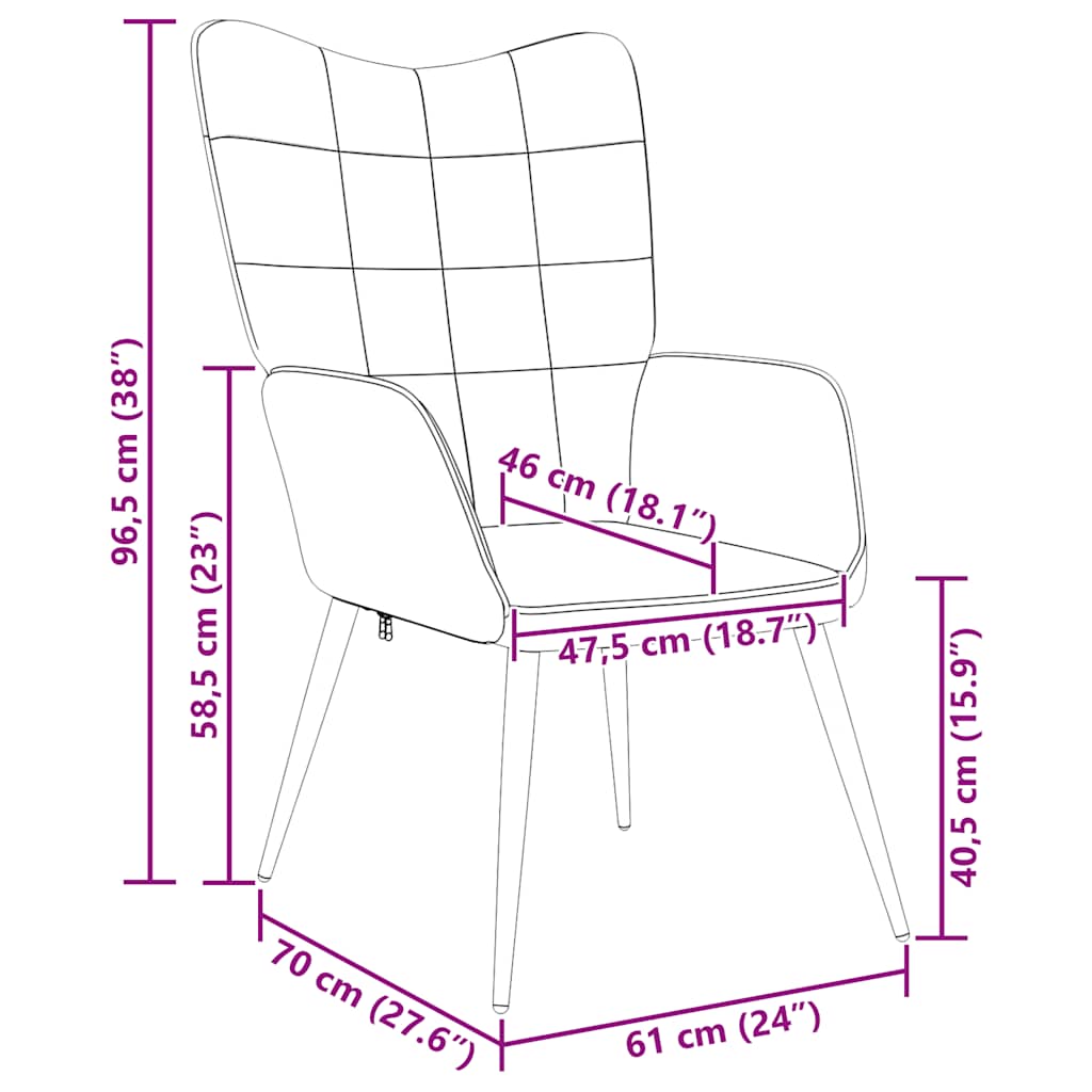 Cadeira de descanso tecido cinzento-escuro