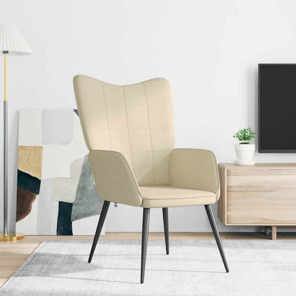 Cadeira de descanso tecido cor creme