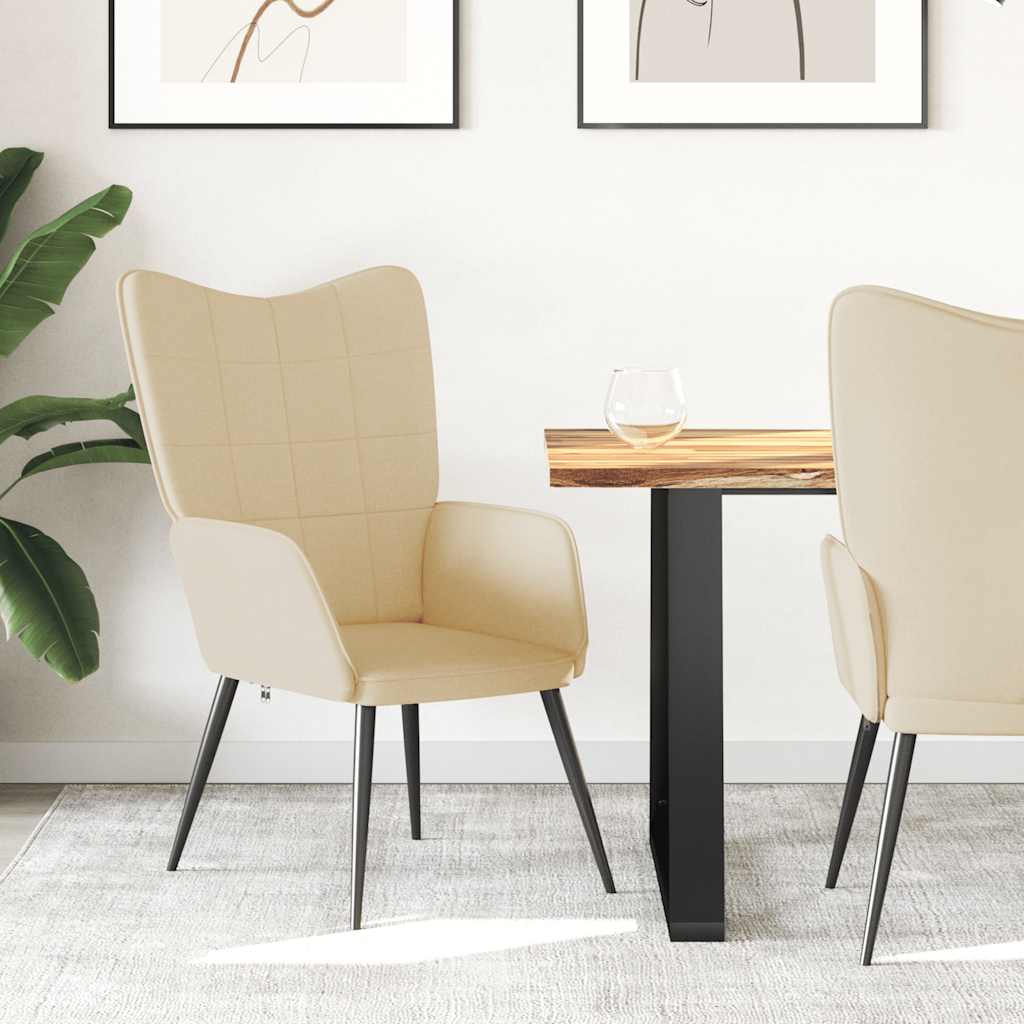 Cadeira de descanso tecido cor creme