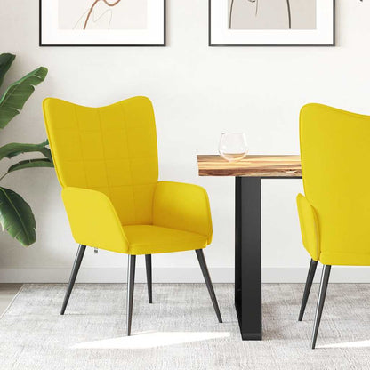 Cadeira de descanso tecido amarelo mostarda