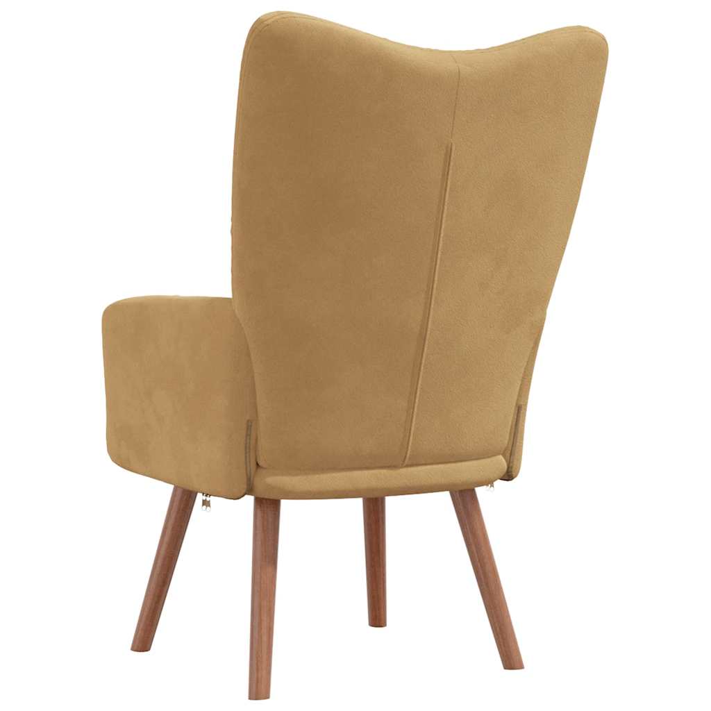 Cadeira de descanso veludo castanho