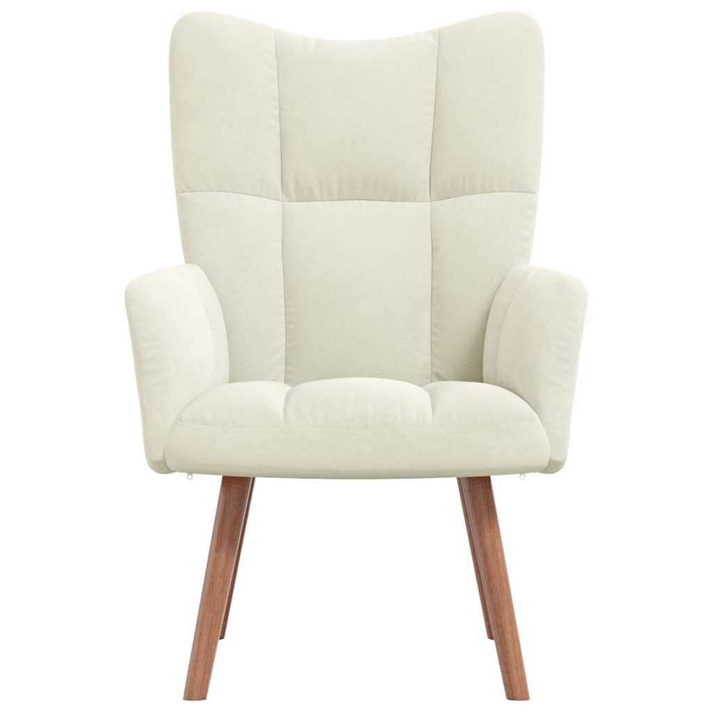 Cadeira de descanso veludo branco nata