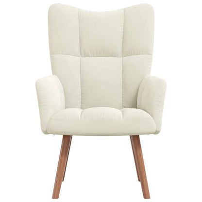 Cadeira de descanso veludo branco nata