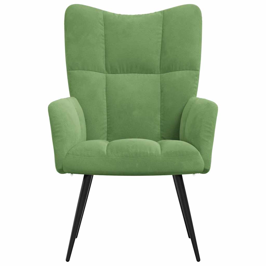 Cadeira de descanso veludo verde-claro