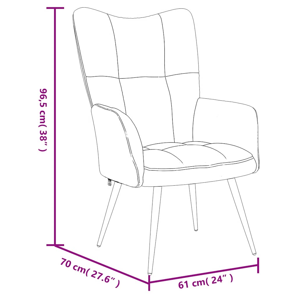 Cadeira de descanso veludo preto