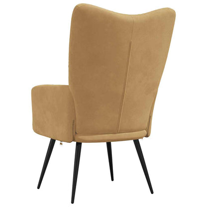 Cadeira de descanso veludo castanho