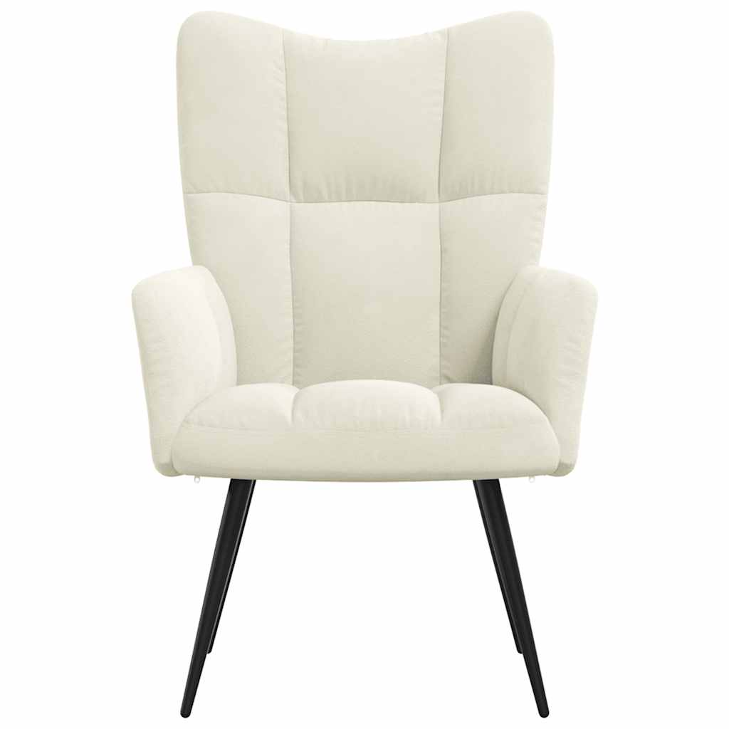 Cadeira de descanso veludo branco nata