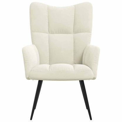 Cadeira de descanso veludo branco nata