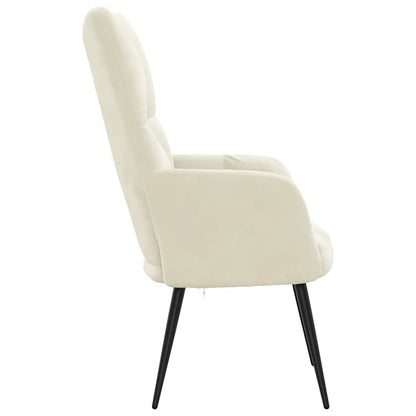 Cadeira de descanso veludo branco nata