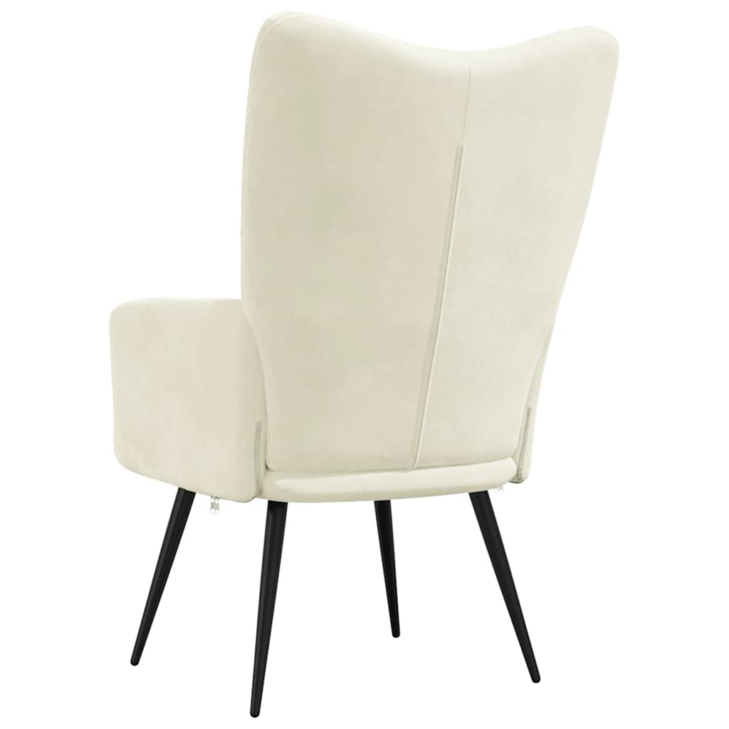 Cadeira de descanso veludo branco nata