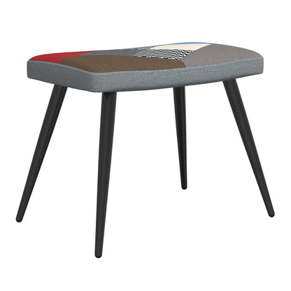 Cadeira de descanso com banco tecido de retalhos