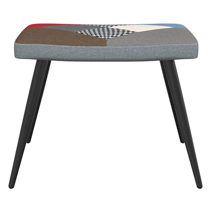 Cadeira de descanso com banco tecido de retalhos