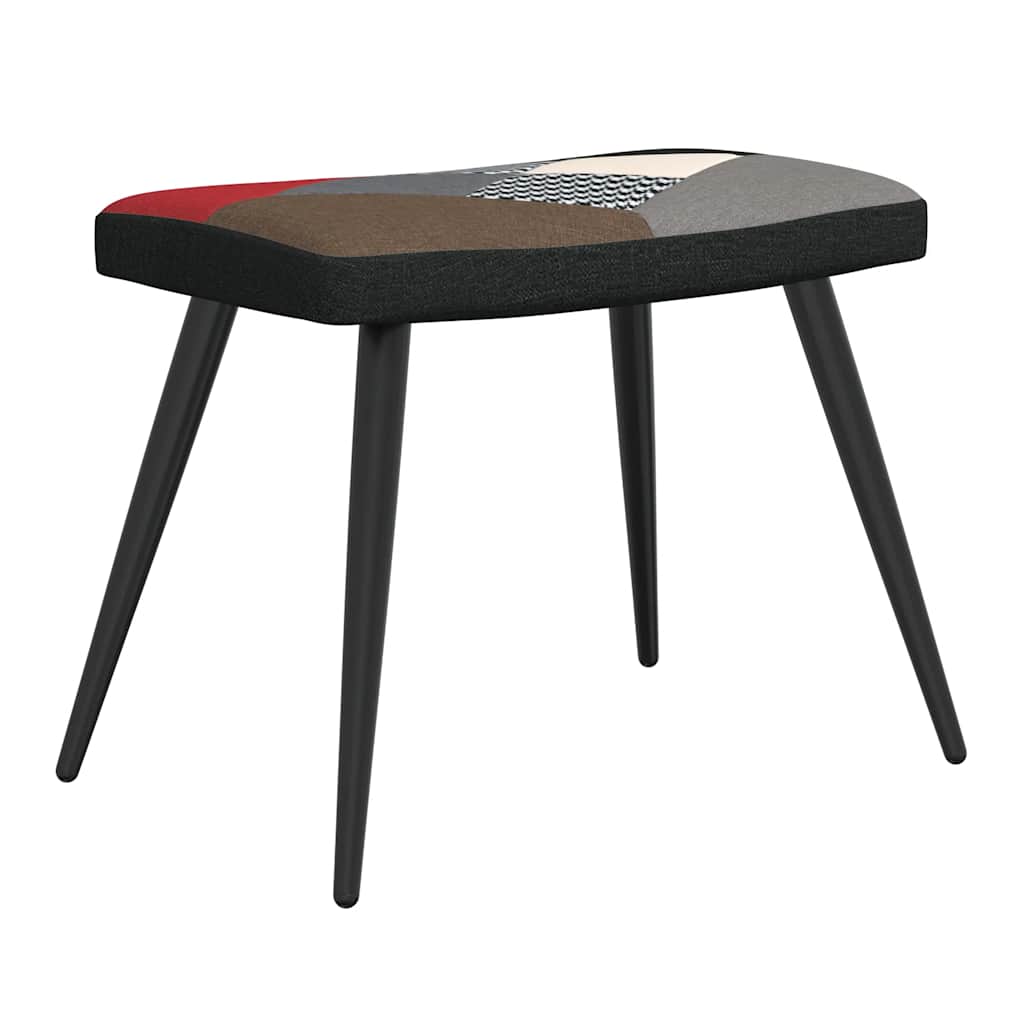 Cadeira de descanso com banco tecido de retalhos