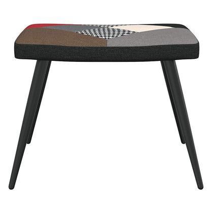 Cadeira de descanso com banco tecido de retalhos