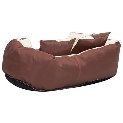 Almofadão p/ cães reversível lavável 65x50x20 cm castanho/creme