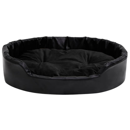 Ninho p/ cães 90x79x20 cm pelúcia/couro artificial preto