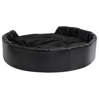 Ninho para cães 99x89x21 cm pelúcia e couro artificial preto