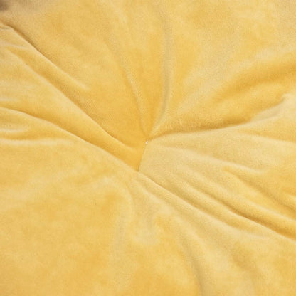 Ninho p/ cães 99x89x21 cm pelúcia/couro artif. preto e amarelo