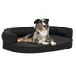 Cama para cães ergonómica 75x53 cm aspeto linho preto