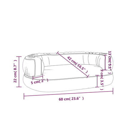 Cama p/ cães em espuma ergonómico 60x42cm couro artificial azul