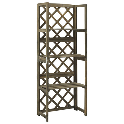 Treliça com prateleiras 55x30x140 cm abeto maciço cinzento