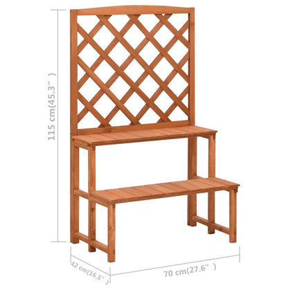 Suporte de plantas com treliça 70x42x115 cm abeto maciço
